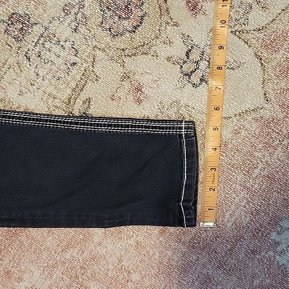Daytrip Dark Blue Lynx Ankle Skinny White Thread Rhinestone Button Jeans Size 26 - Picture 15 of 15